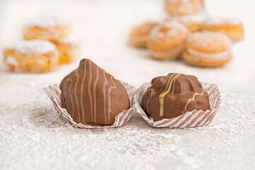 stuffed chocolate paste on a close look 