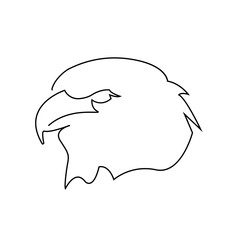 Continuous line drawing eagle. Vector illustration icon animal