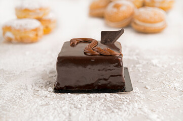Milk chocolate paste on a close look