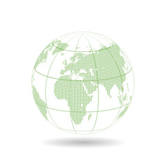 Green globe design with dot and line, Vector illustration