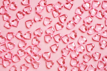 Festive pink pattern for Valentines day or Mothers day with hearts - 407001693