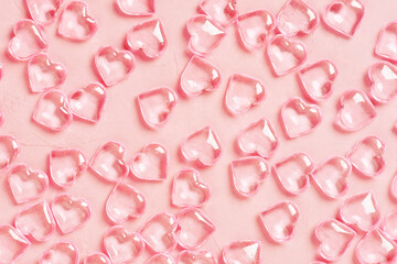 Festive pink pattern for Valentines day or Mothers day with hearts