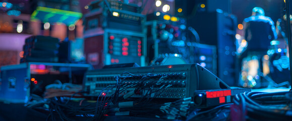 sound engineer at the console