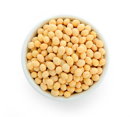 Healthy gold soybean isolated on white background