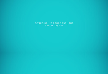 Empty blue studio room Backdrop. Light interior with copyspace f