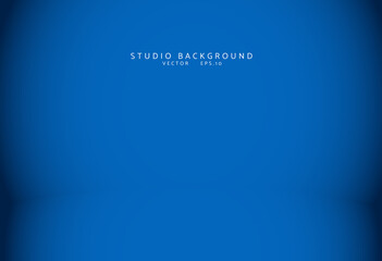 Empty blue studio room Backdrop. Light interior with copyspace for your creative project . Vector illustration EPS 10