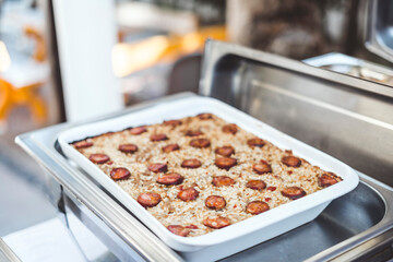 Traditional Portuguese dish prepared out of duck meat and rice