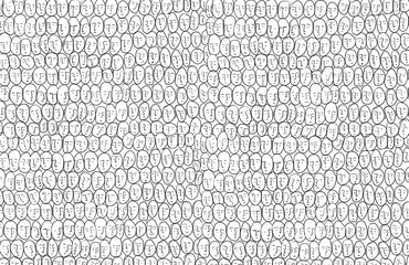 Different Faces and emotions sketch, drawing pattern on white background 