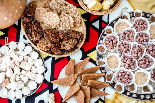 Variety of delicious dessert from Angola on a table