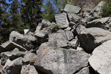 Abraum Abraumhalde Steinbruch Granit Granitsteinbruch Fichtelgebirge