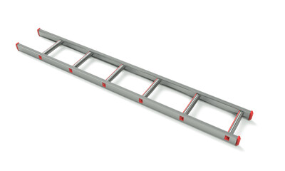 Ladder folded isolated on white background. 3d rendering