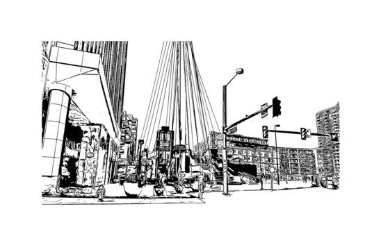 black and white city street scene clip art preview