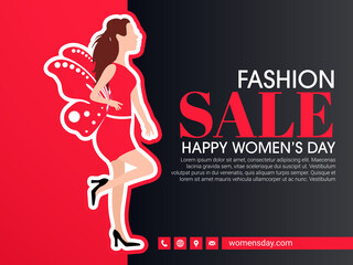 8 march international women's day vector illustration concept, vector banner template on International Women's Day. Happy International Women's Day celebration.