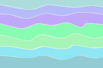 abstract background with waves, vector drawing, blue green colors, wavy lines