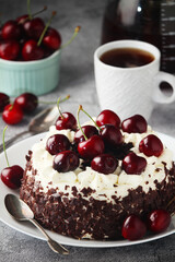 A traditional German chocolate and cherry cake Schwarzwald