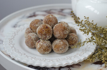 Handmade candies from apricots dates and nuts