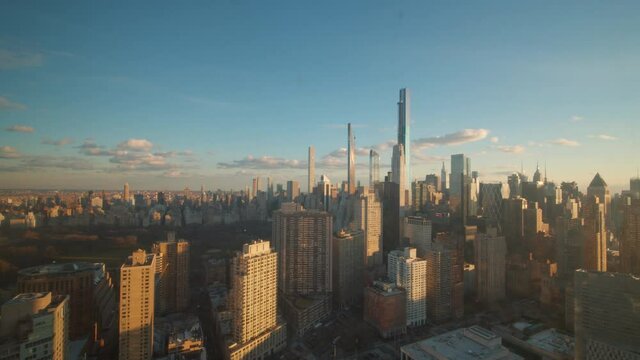 late afternoon time lapse of midtown Manhattan