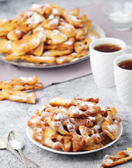 Angel wings, traditional sweet crisp pastry