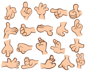 A Set of Vector Cartoon Illustrations. Hands with Different Gestures for you Design. 
