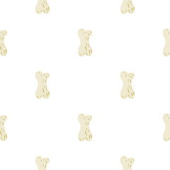 Light tones seamless pattern with dog bones simple ornament. Isolated print. Animal pet design.