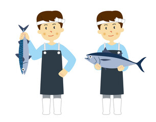 人物　魚屋　男性