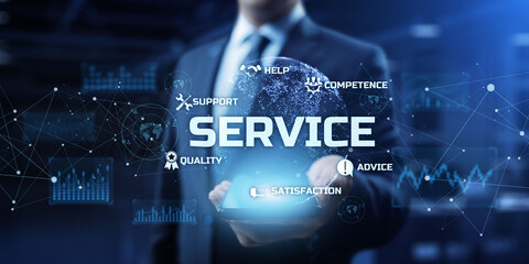 Customer technical service warranty quality assurance business concept.