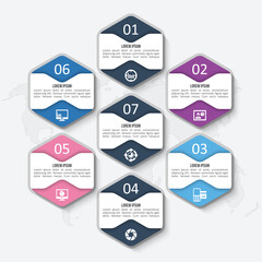 Abstract 3D Paper Infographics.Hexagon Business template .Vector illustration
