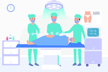 Plastic surgery 2D flat vector concept for banner, website, illustration, landing page, flyer, etc