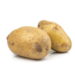 Fresh potato or potato slices (Solanum tuberosum) isolated on white background