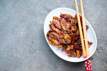 Crispy deep fried salty squid