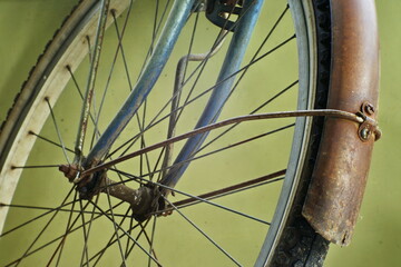 close up shot of bicycle tire or wheel