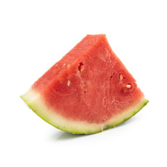 Sliced of watermelon (Citrullus lanatus) isolated on white background.concept of fresh fruit in the tropical.
