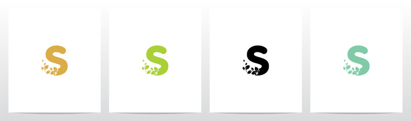 Letter Eroded Into Leaf Letter Logo Design S