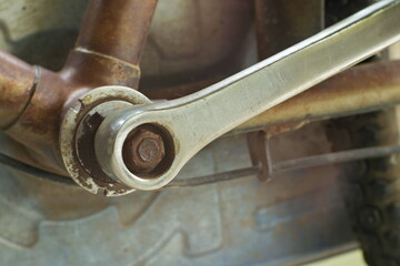 Closeup Part Of Rusty Bike