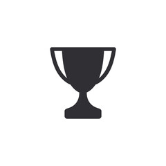 Winner's trophy icon. Symbol of victory. Cup icon. Goblet icon. Champion trophy cup. Sport cup on stand. Achievement badge. Reward badge. First place. Quality mark. Premium quality. Award icon.