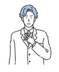 シンプルなタッチ　男性医師のイラスト
