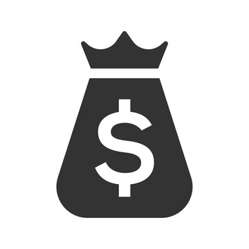 Cash money bag icon
