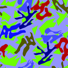 Seamless urban backdrop with curved and wave shapes