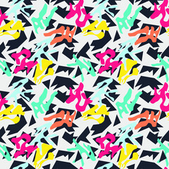 Seamless urban backdrop with curved and wave shapes