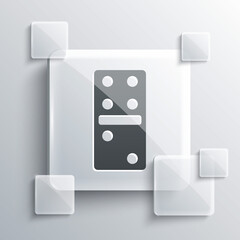 Grey Domino icon isolated on grey background. Square glass panels. Vector Illustration.