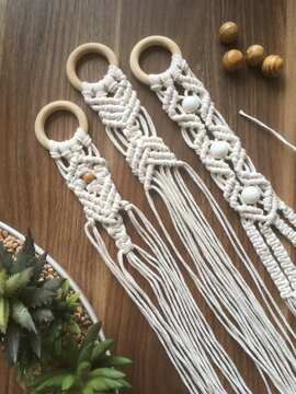 Wall Hanger Handmade Macrame Jewelry Photo 