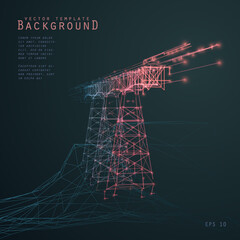 Background image of a bridge. Vector abstract perspective composition
