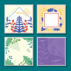 Obraz premium icon set of trendy and floral templates