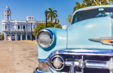 Vintage car parking in front of Palacio Ferrer, Cienfuegos - Cuba
