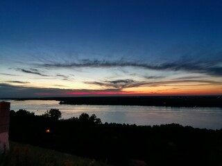 Fototapeta premium sunset over the river