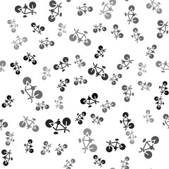 Black Bicycle icon isolated seamless pattern on white background. Bike race. Extreme sport. Sport equipment. Vector.
