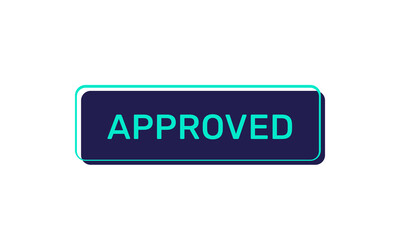 Approved vector buttons isolated on white background