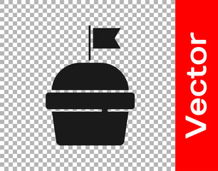 Black Cake icon isolated on transparent background. Happy Birthday. Vector.