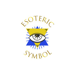 Mystical geometry astrology esoteric symbol - linear alchemy astrology esoteric, occult, philosophical sign.