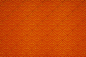 Golden chinese pattern collection, Abstract background, Decorative wallpaper. 3D render